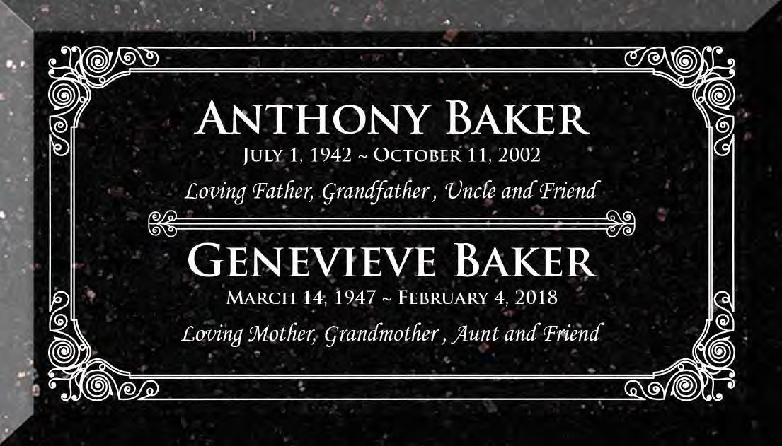 Galaxy Black granite headstone